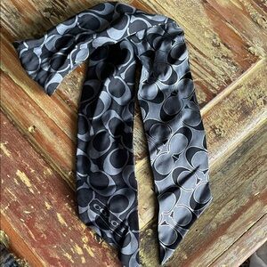 Coach Black and Gray Signature Scarf